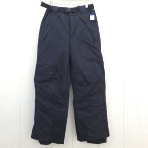 VTG Columbia Boy's S Black Insulated Ski Snow Pants Nylon Cargo Y2K Gorpcore NOS